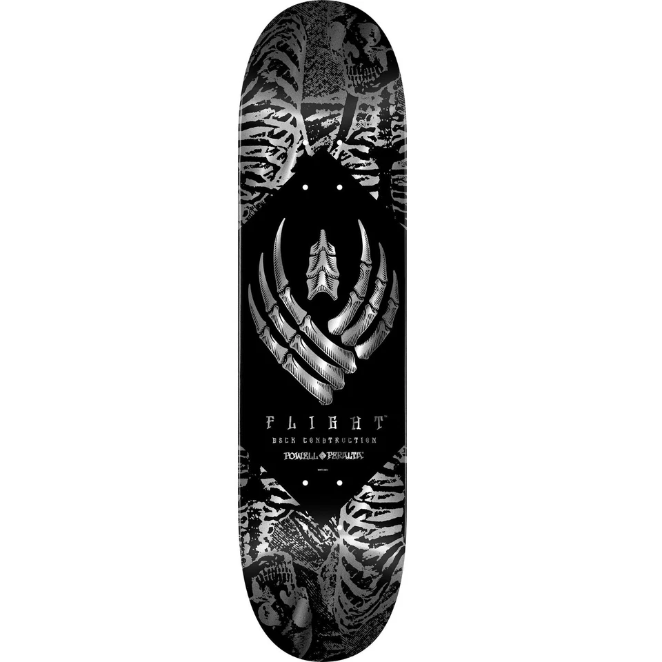 Powell Peralta Skeleton Flight Skateboard Deck - 8.25" Silver Foil