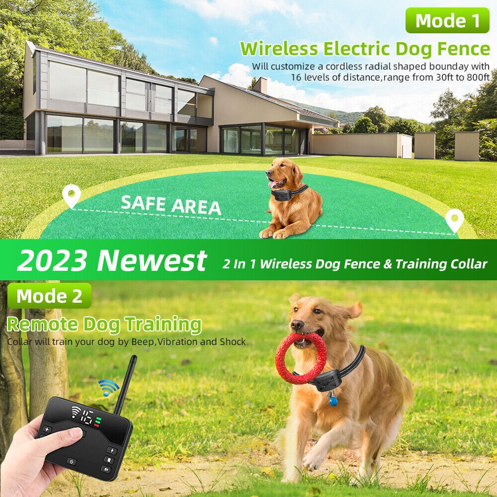 Dog Shock Collar With Remote Dog Wireless Fence GPS Dog Training