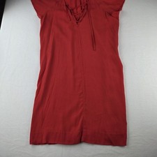 Madewell Short Sleeve Red Dress Women's XS Lace Up 100% Viscose Lightweight flow