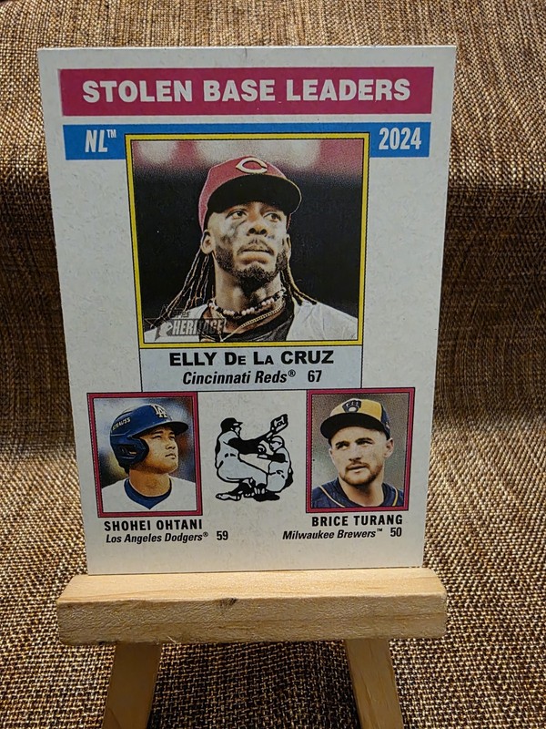 2025 Topps Heritage - Leaders Shohei Ohtani, Elly De La Cruz, Brice Turang #197