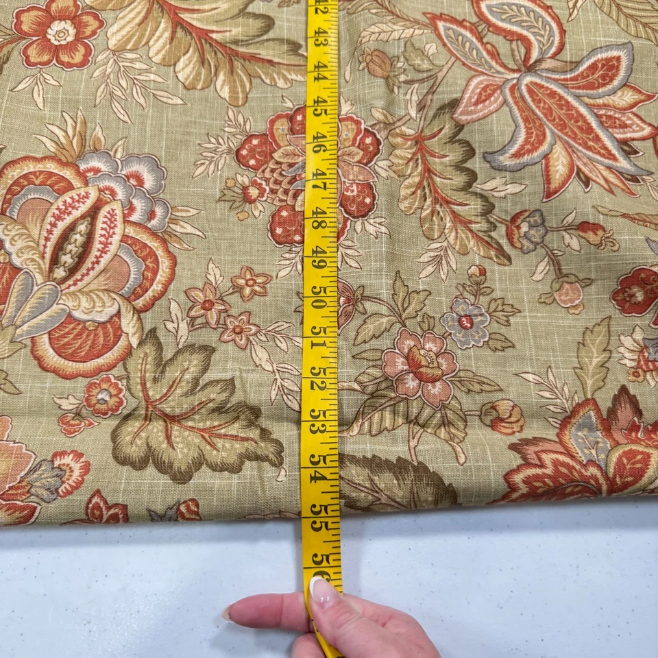 mill creek upholstery fabric cotton beige red floral louts 55x99 2.75yards - Image 4 of 4