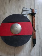 Wooden Viking Shield & Axe Toy Set – 6+ – Very Good Used Condition