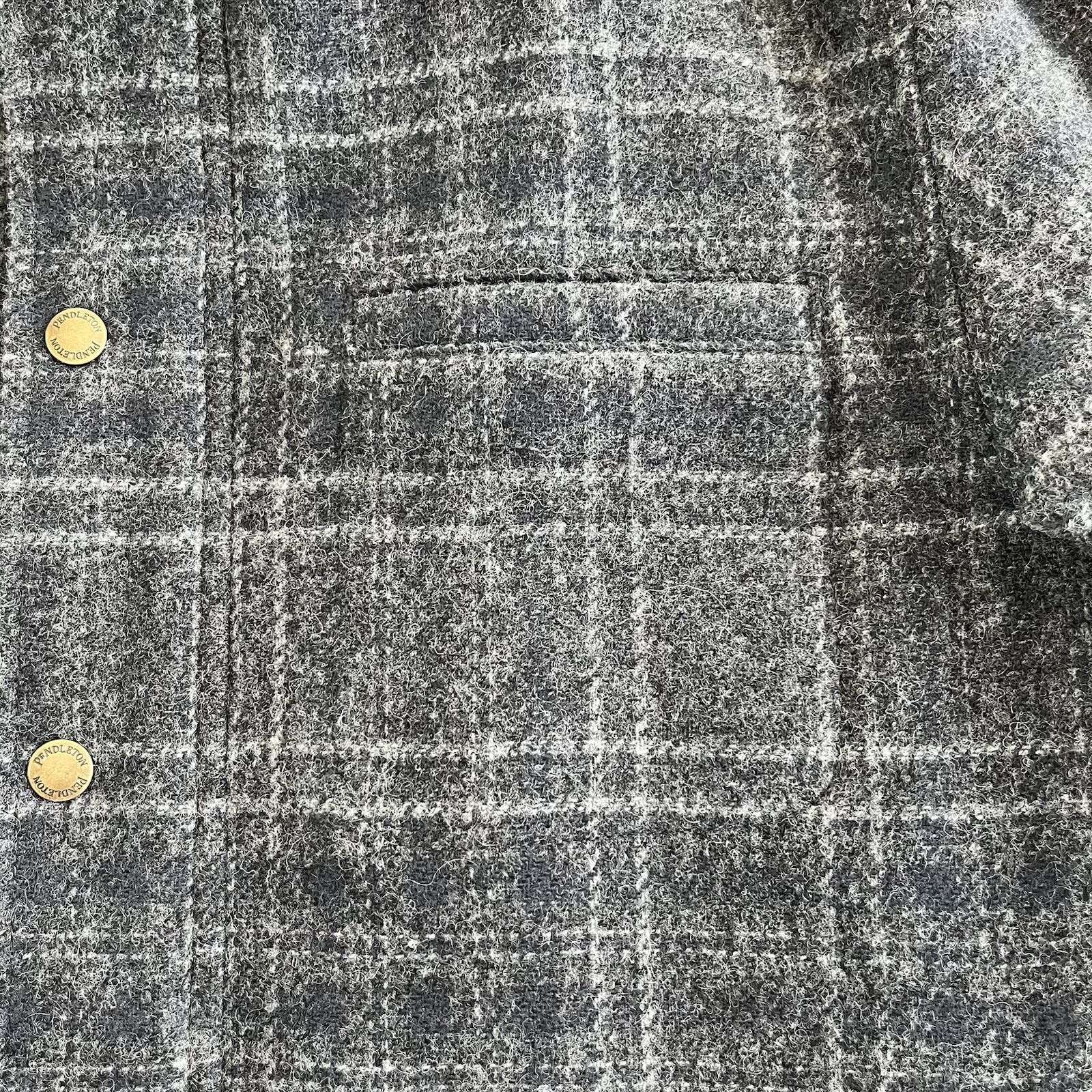 Pendleton Wool Jacket Coat Size Medium Plaid Navy… - image 5