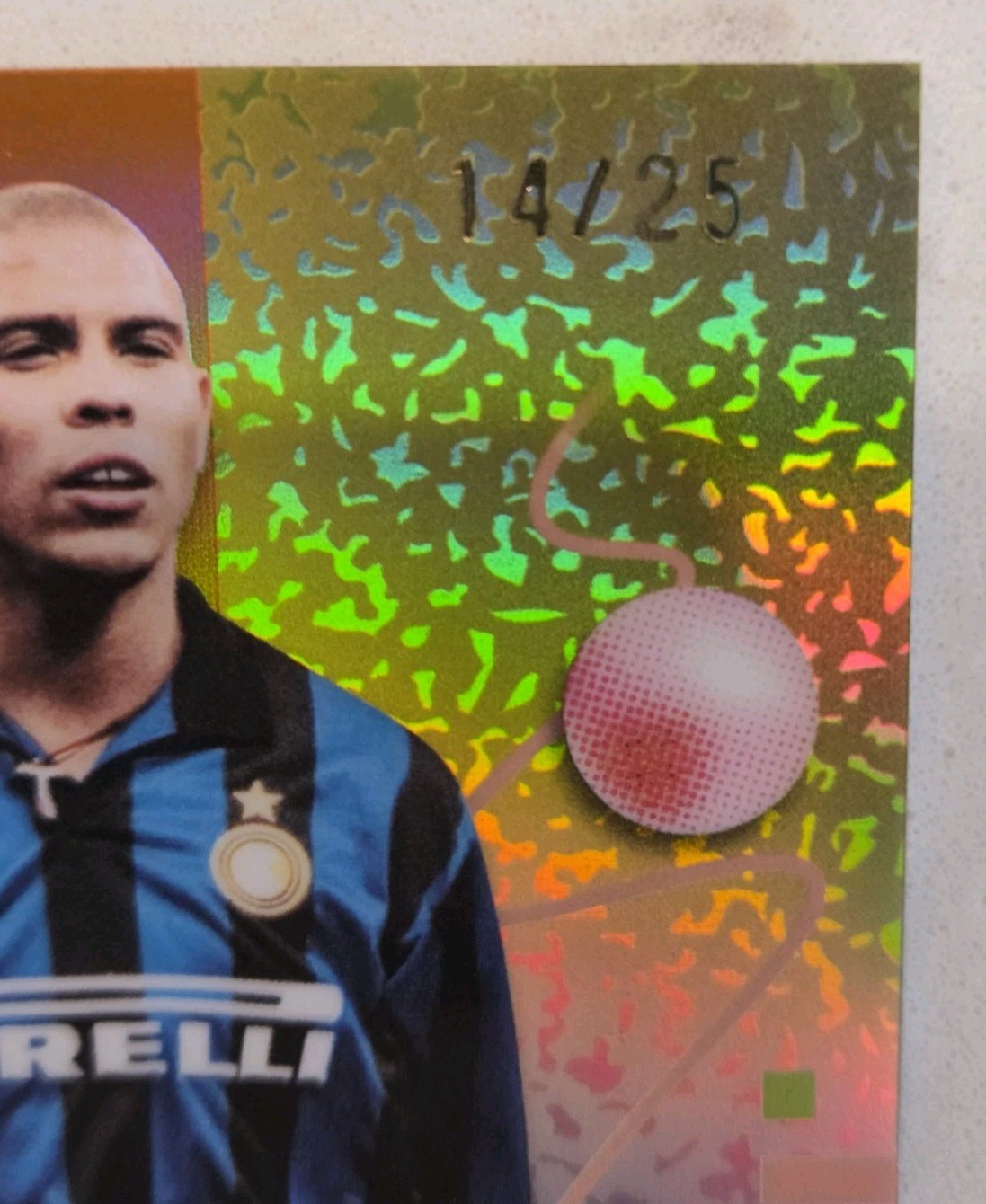 Ronaldo Nazario R9 Auto 2025-26 Topps Finest Orange Refractor #14/25 Phenomenon  view 2