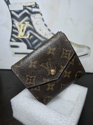 Louis Vuitton Brown Monogram Envelope Folding Snap Wallet - Logo Button Accent