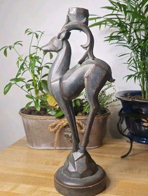 Beautiful Reindeer Sculpture DEER Decor Resin Candle Holder Giftcraft 