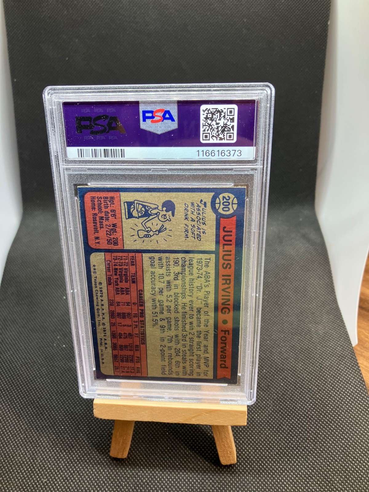 Julius Erving Dr. J 1974-75 Topps VINTAGE #200 PSA 7 76ers HOFer 👀👨🏿‍⚕️🏀🔥 view 2