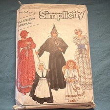 Simplicity 0418 Girls Halloween Costume Pattern Size PT-LG 1990s Witch Angel