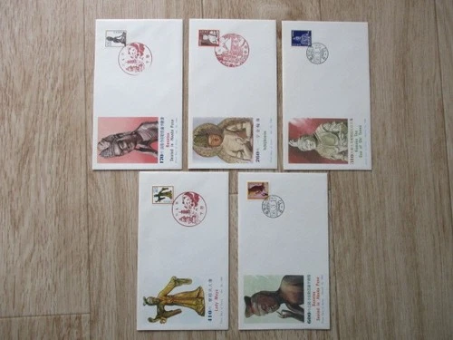 Japan Stamp First Day Cover Various Buddha statues170 Yen～600 Yen 5 Covers 1981