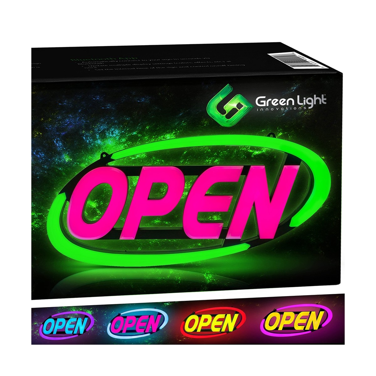 Green Light Innovations GLI1050B LED Open Sign - 15x32x2in for
