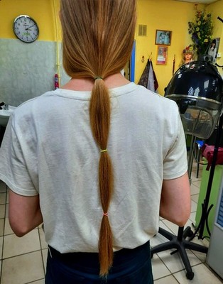 Human Hair Virgin Slavic Ponytail Haircut Dark Blonde 22''