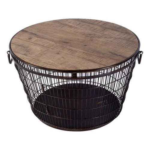 Butler Specialty Company Fulton 28 in. W Round Iron and Wood Coffee Table-Brown - Picture 1 of 5