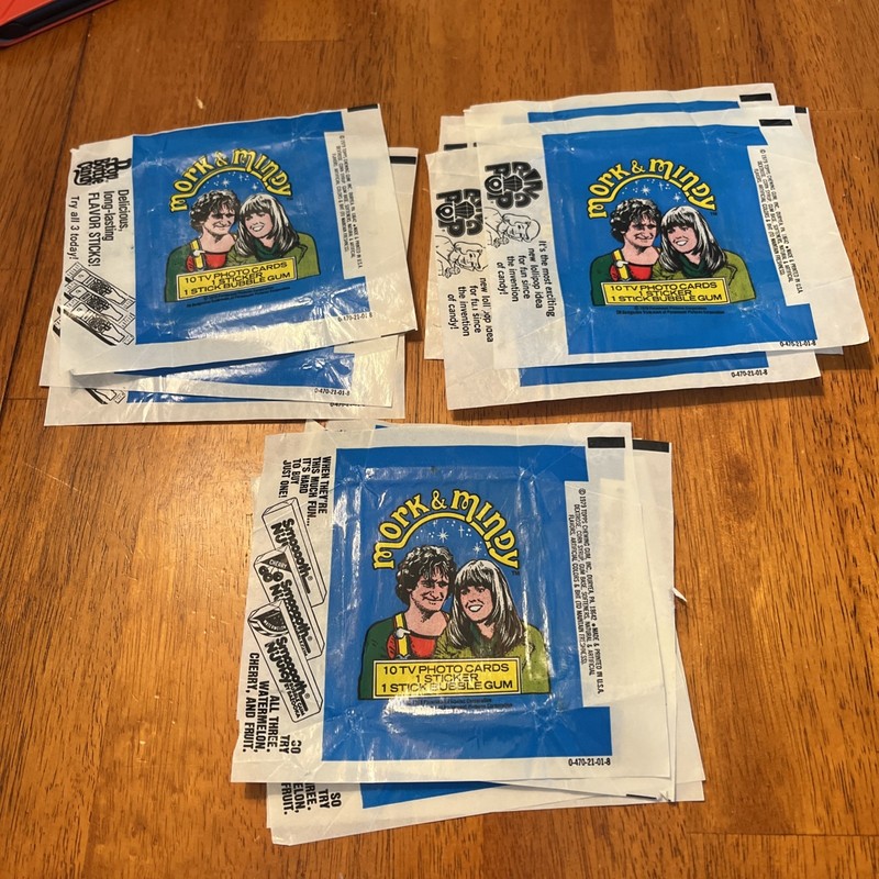 MORK & MINDY TV Series © 1979 Topps Original Wax Card Set Of 10 Wrappers