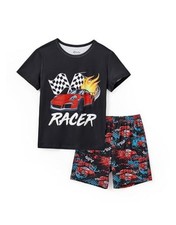 Boys Pajamas 2 Piece Soft Comfy PJs T-shirts with Shorts 11 Years Red Racer