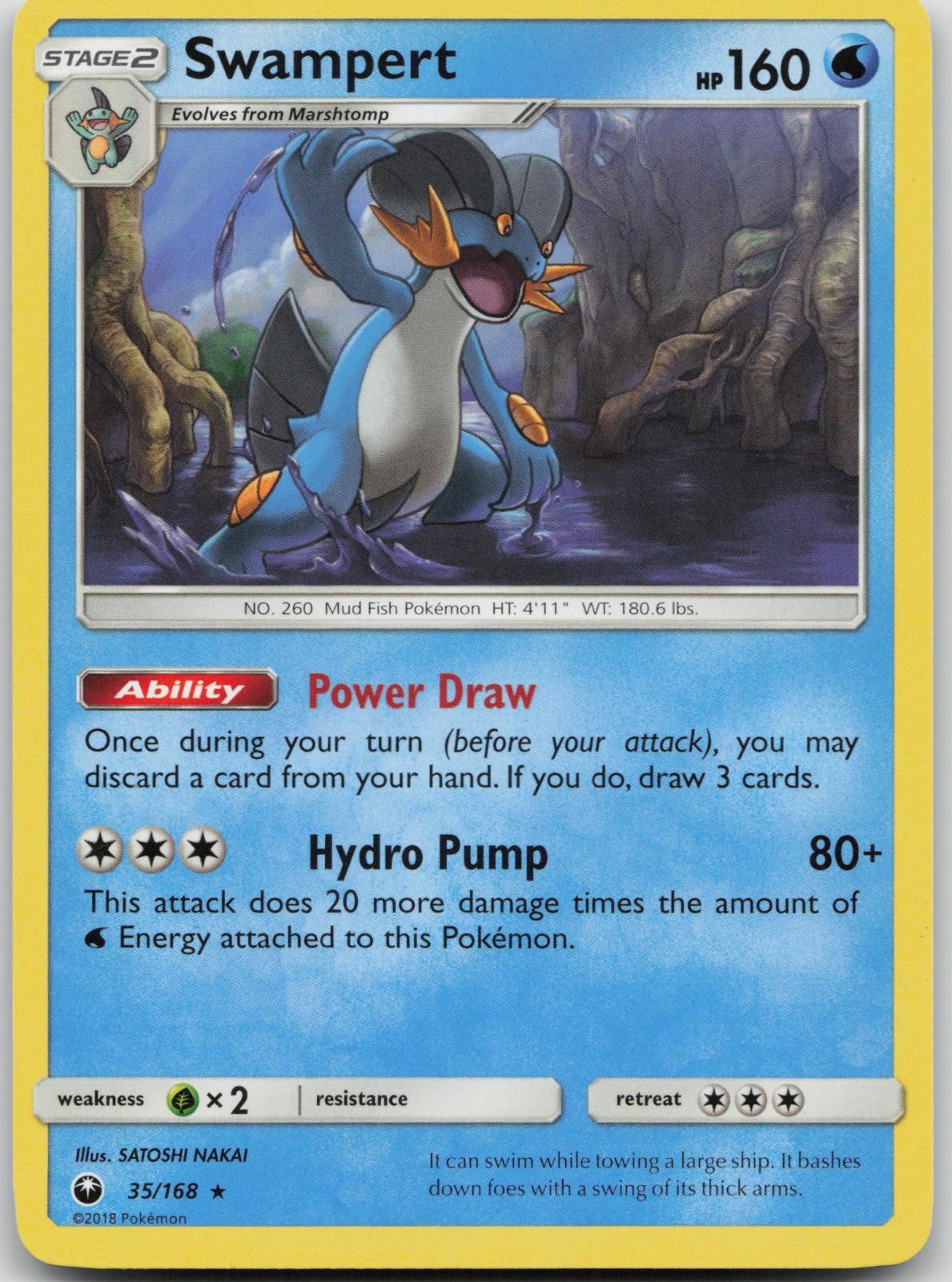 Swampert 35/168 Rare Celestial Storm Pokemon Moderately Played
