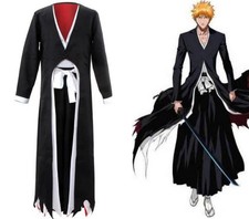 Hot BLEACH JUMP COMICS Kurosaki Ichigo Kimono Cosplay Anime Uniform Set B