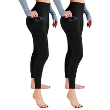 2 Pack Leggings with Pockets for Women, High Waisted Soft Leggings for Yoga G...