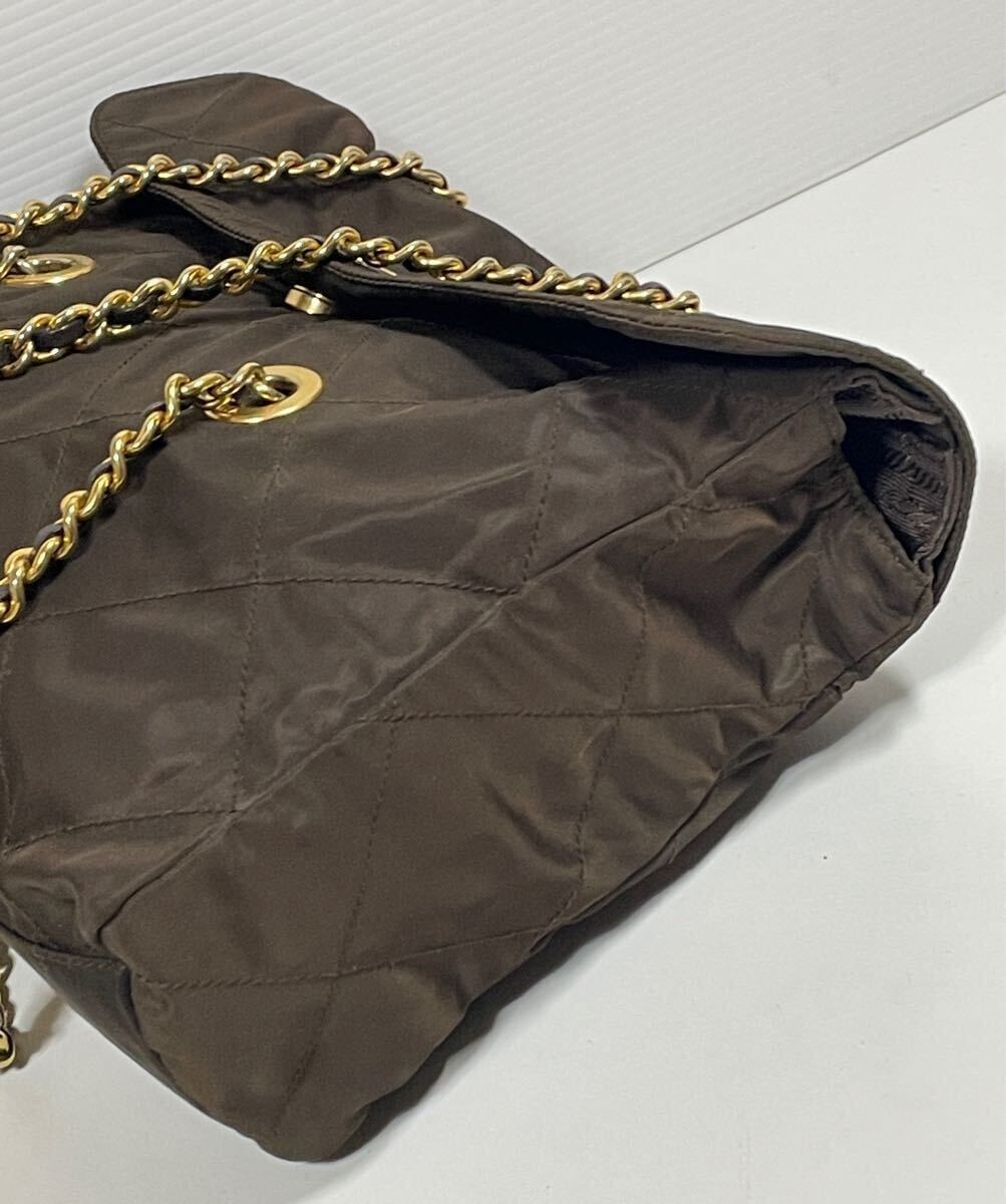 Prada B1240 Quilted Nylon Gold Chain Shoulder Bag Vintage Authentic thumbnail 6