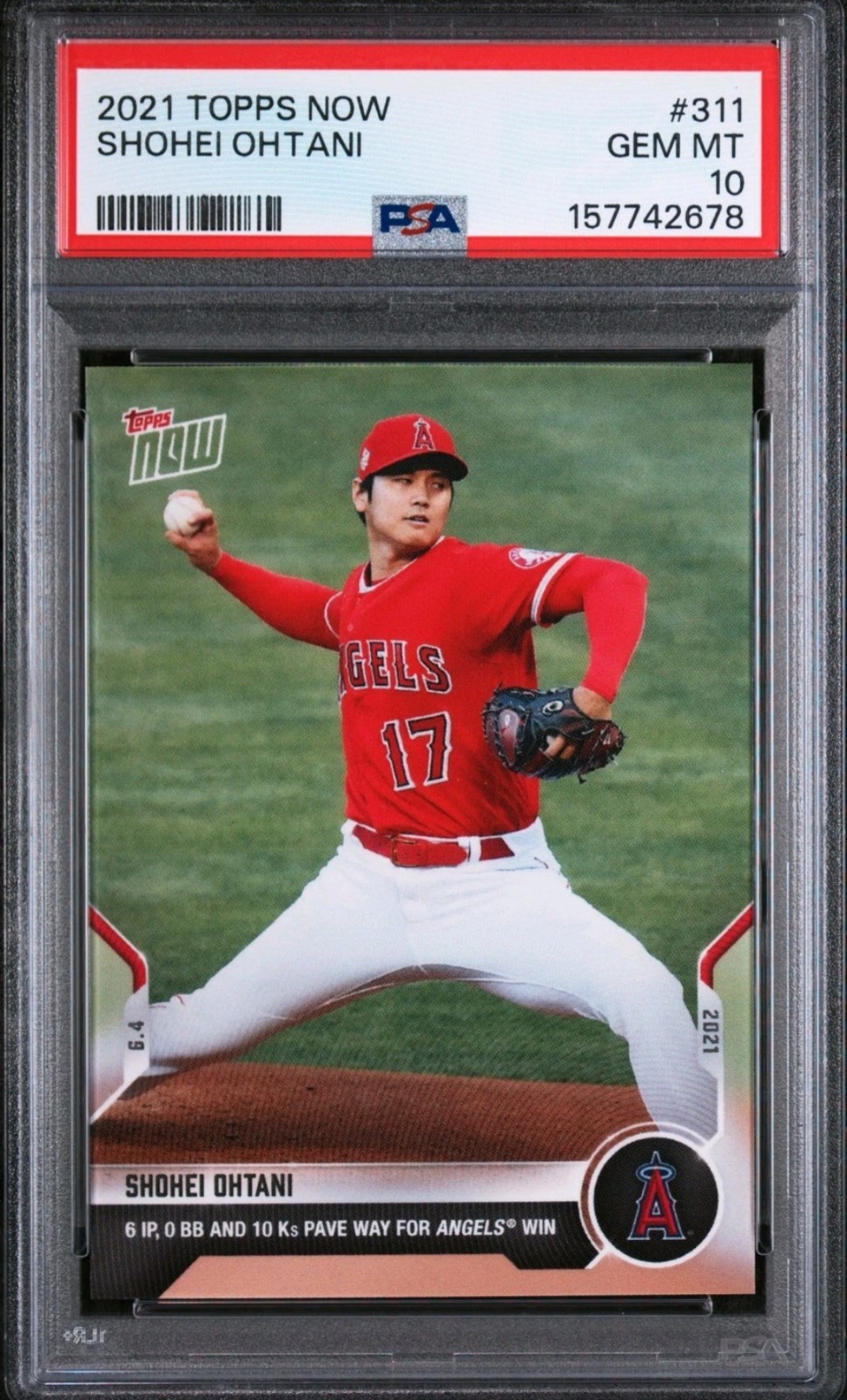 2021 SHOHEI OHTANI PSA 10 TOPPS NOW LOS ANGELES ANGELS DODGERS LOW POP #311