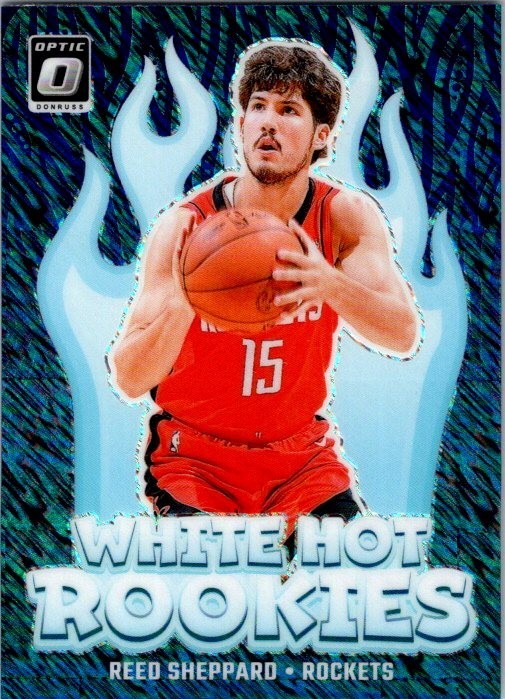 2024-25 Donruss Optic 12 Reed Sheppard White Hot Rookies Purple Shimmer Prizm RC