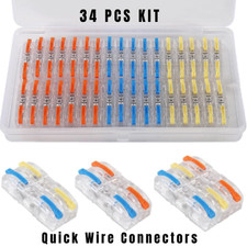 34PCS Wire Connectors Lever Nuts Quick Splice Compact AWG 28-12