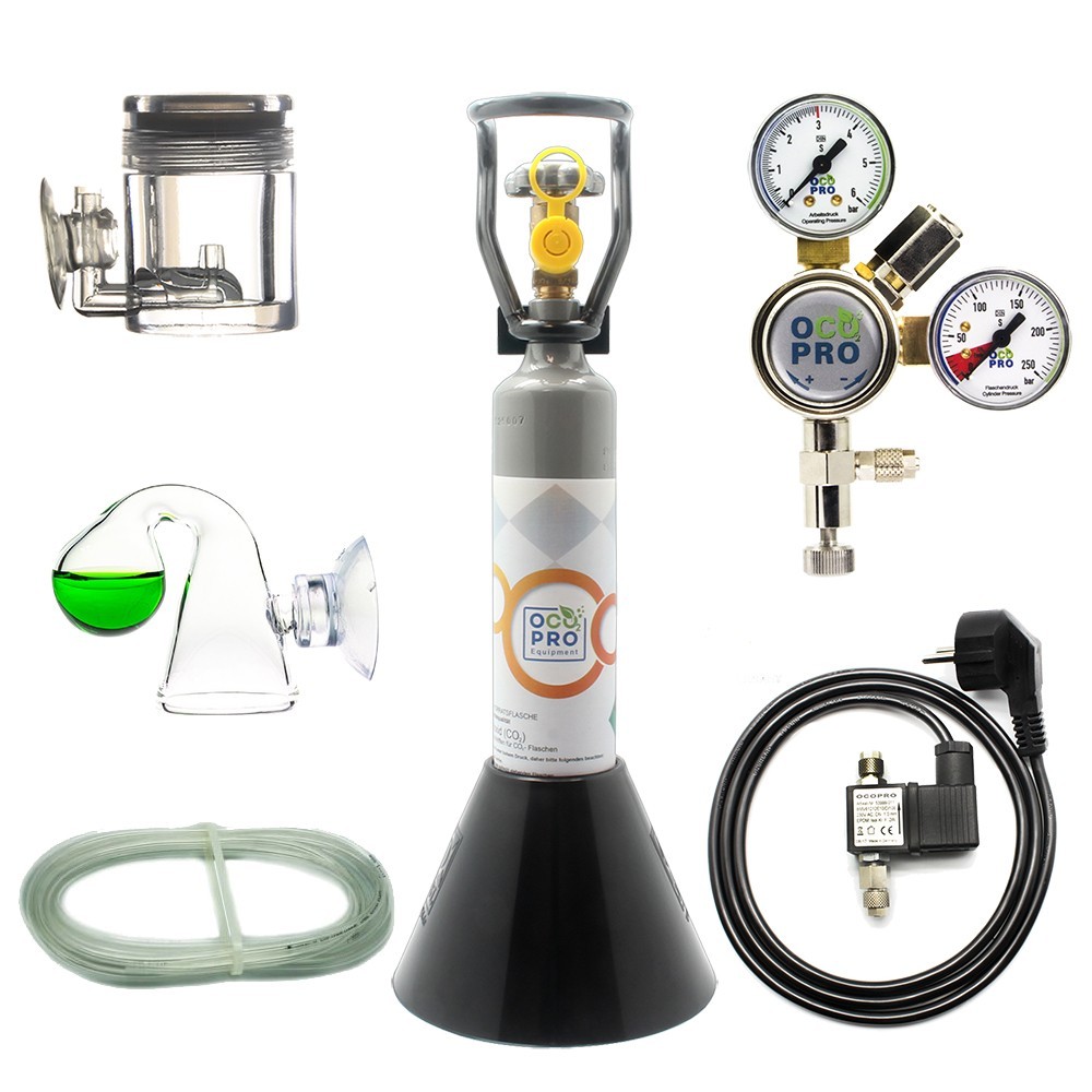Impianto CO2 OCOPRO DLX-350 Plus acquario con spegnimento notturno bottiglia riutilizzabile foto 2