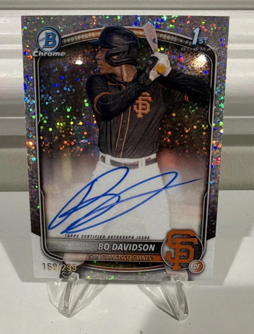 2025 Bowman Chrome 1st Prospect Auto Bo Davidson Speckle #/299 🔥🔥 Giants