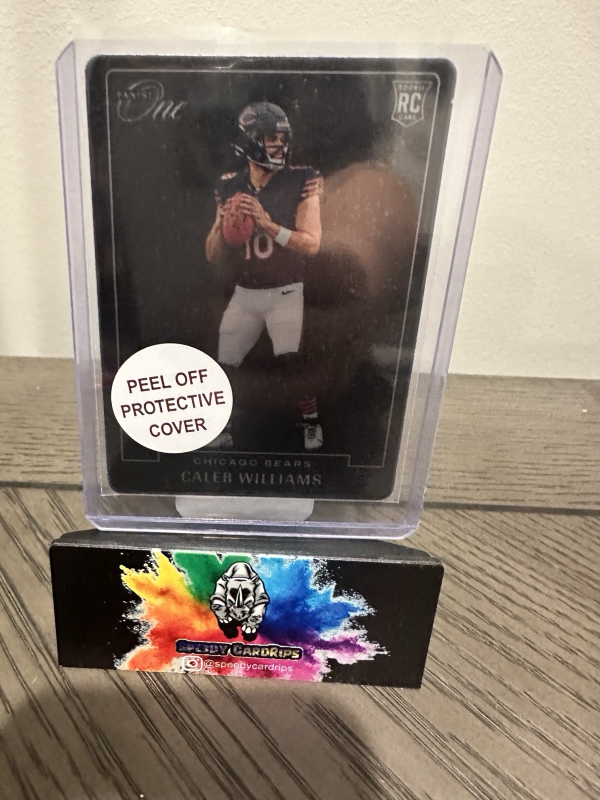 2024 Panini One Football Blank Slate Black Metal #BS-CWS Caleb Williams SSP RC