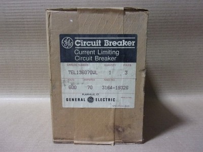 NEW GE TEL TEL136070WL 3 Pole 70 Amp 600V Gray/Red Label Circuit Breaker NSB