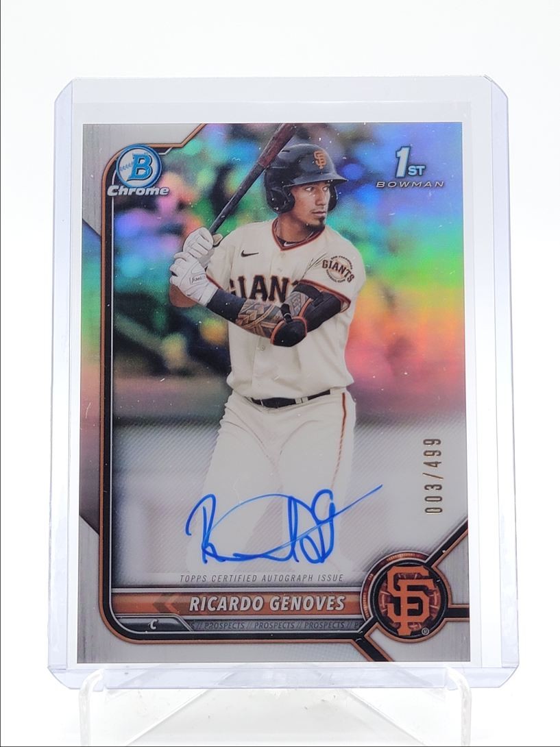 RICARDO GENOVES 2022 BOWMAN CHROME 1ST REFRACTOR GIANTS AUTO /499 Q0566