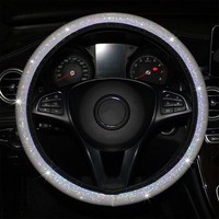 Eurowagens Lenkrad Abdeckung ZubehöR Anti-Rutsch Atmungsaktiv Glitzer Bling Neu