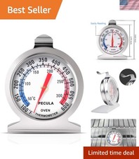 Stainless Steel Oven Thermometer 50-300 C/100-600 F - Instant Read, Battery-Free