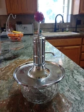 Vintage 50s Park Sherman Glass Liquor Pump Dispenser Caddy Barware Bar Shots