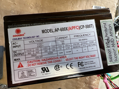 ap-600x coolmax CP-500T  POWER SUPPLY
