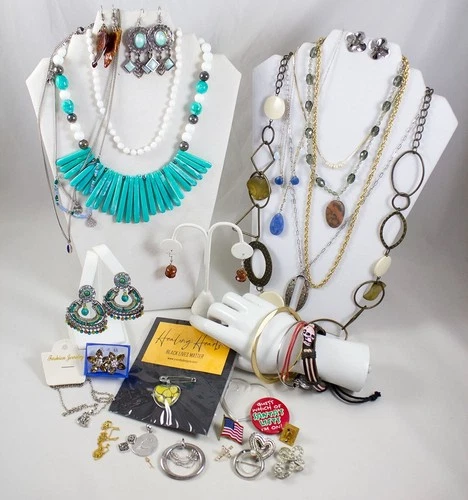 Costume Jewelry Mixed Lot Vintage to Modern Necklaces Earrings Pins Bracelets