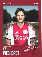 WOUT WEGHORST-AJAX AMSTERDAM-HOLLAND-AUTOGRAMMKARTE-2025-2026-Neu