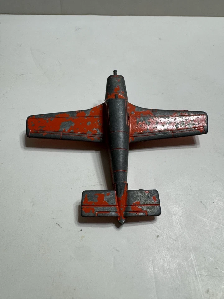 Vintage Tootsie Toy Beechcraft Bonanza Orange Die-cast Airplane As Is - Image 3 of 4