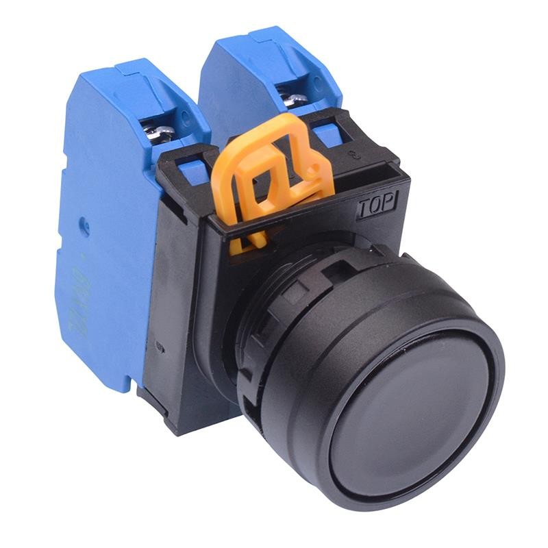 IDEC Black 22mm Momentary Push Button Switch 2NO IP65 YW1B-M1E20B