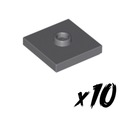 10x LEGO 87580   2x2 jumper   Noppenfliese   dunkelgrau   Dark Bluish Gray