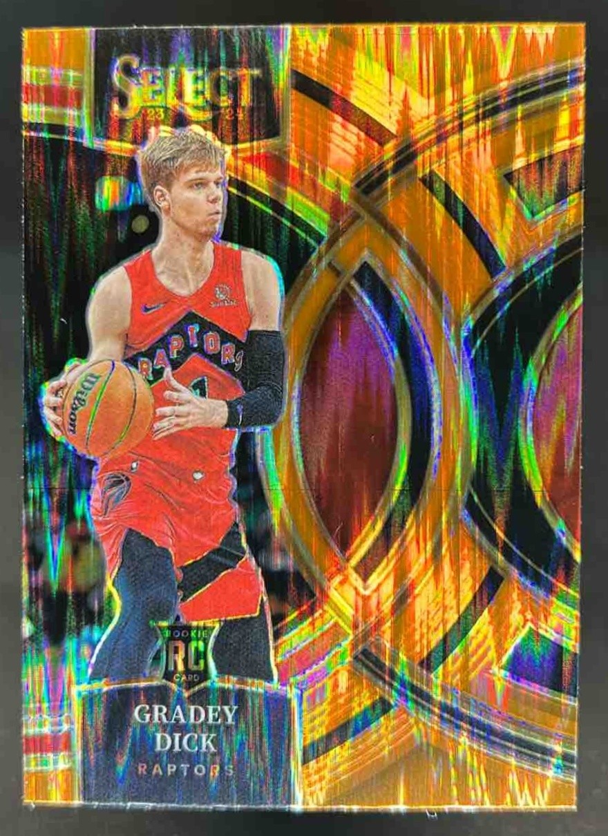2023-24 Select Gradey Dick RC Orange Flash Prizm Premier Level #126 Raptors