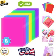 15 Pack Clear Document Folder, Plastic Sleeves for Paper 8.5 x 11, Plastic Fi...