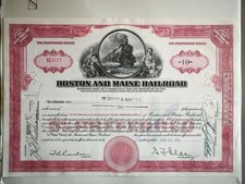 Motiv Eisenbahn: Aktie der Boston and Maine Railroad