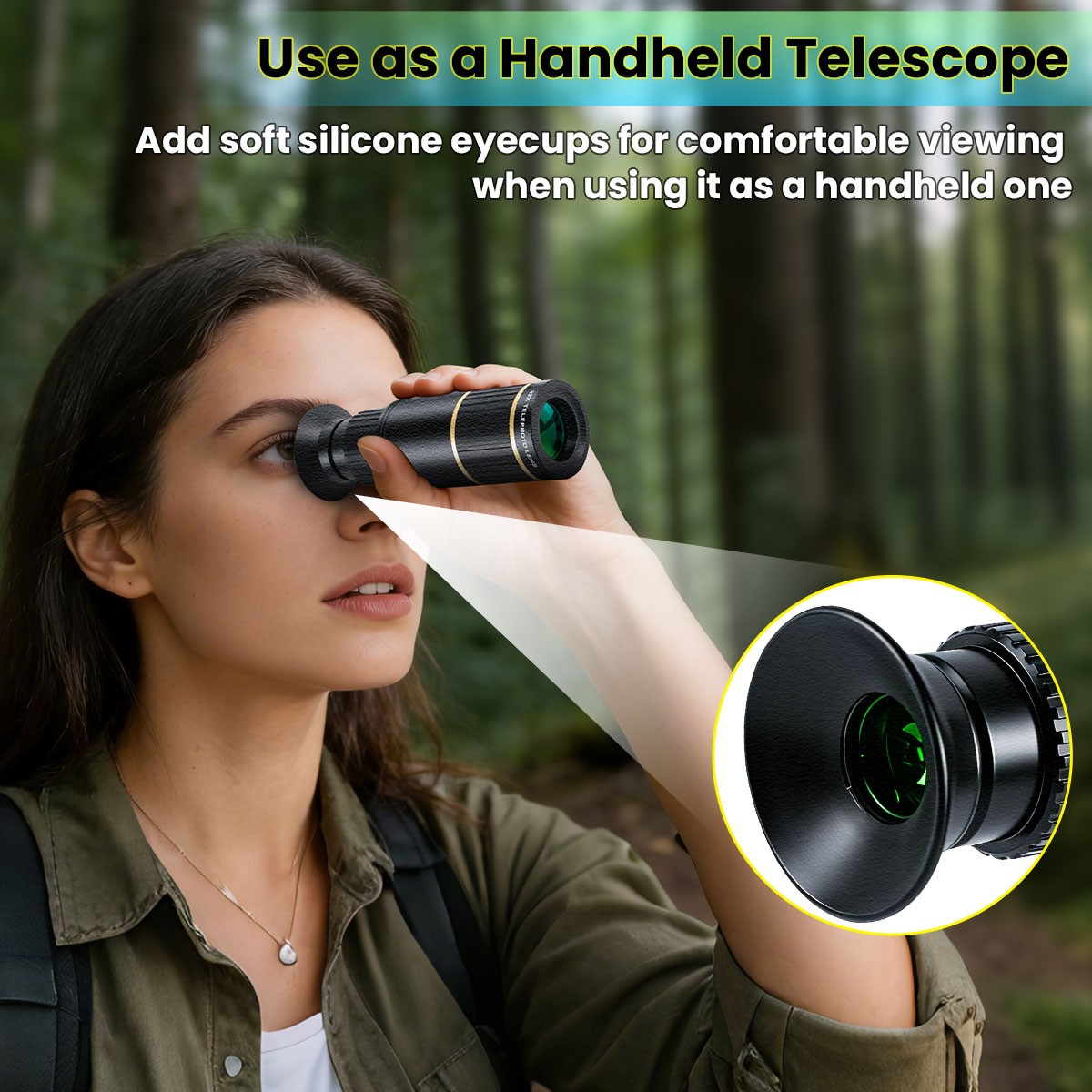 22X25 Zoom Optical HD Lens Monocular Telescope w/ Phone Mount For