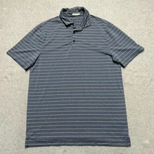 Champion C9 Polo Shirt Mens Size Medium Navy Blue Striped Performance Stretch