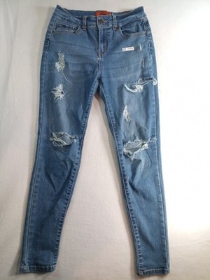 Wax Jean Jeans Size 27 High Rise Skinny Ripped Distressed Blue Denim (P) 