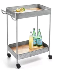 Martha Stewart Collection Galvanized Bar Cart