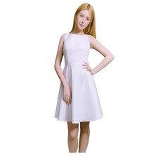 Elegant White Lace Short Prom Dress Interview Homecoming Cocktail Dress