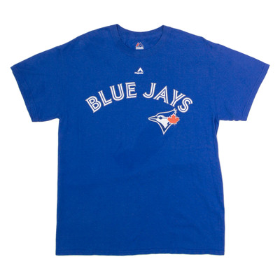 MAJESTIC Toronto Blue Jays #10 Encarnacion Herren T-Shirt Blau USA Rundhals M
