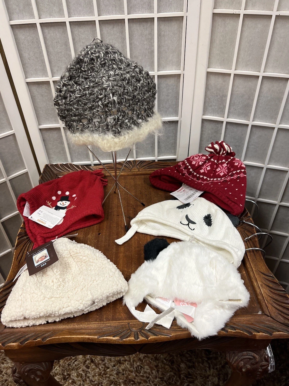 Gymboree,Collections, Bundleme, Baby Hats (6), White/red, Size 0-6 Month $4ea :