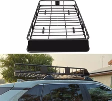 64" Roof Rack Basket Cargo Carrier w/ Extension Top Luggage Holder For SUV